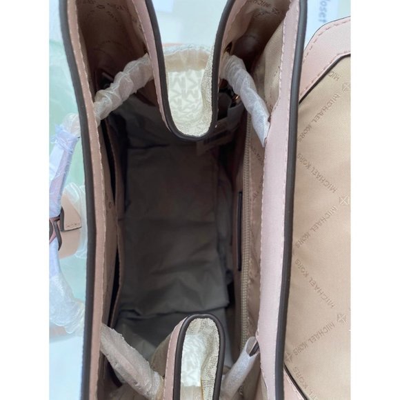 Michael Kors Backpack Jet Set MK Logo Large Chain Backpack Powder Blush Multi - Picture 5 of 11